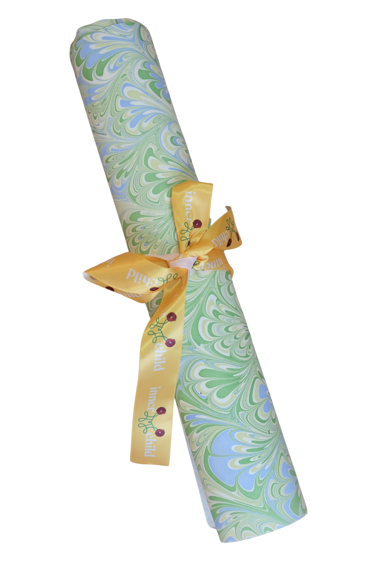 Hand Marbled Seaglass Peacock Gift Wrapping Paper Sheets