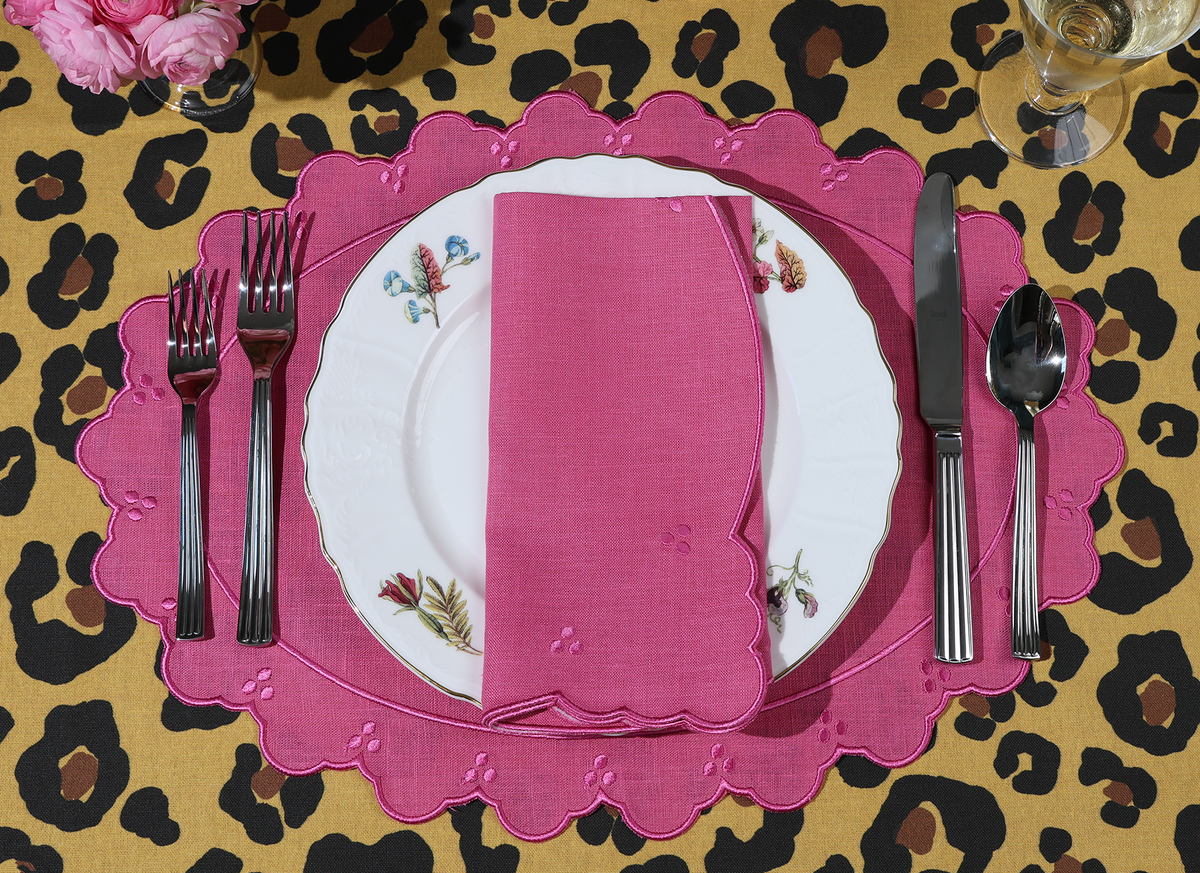 Eloise Pink Linen Dinner Napkins | House of Gleason