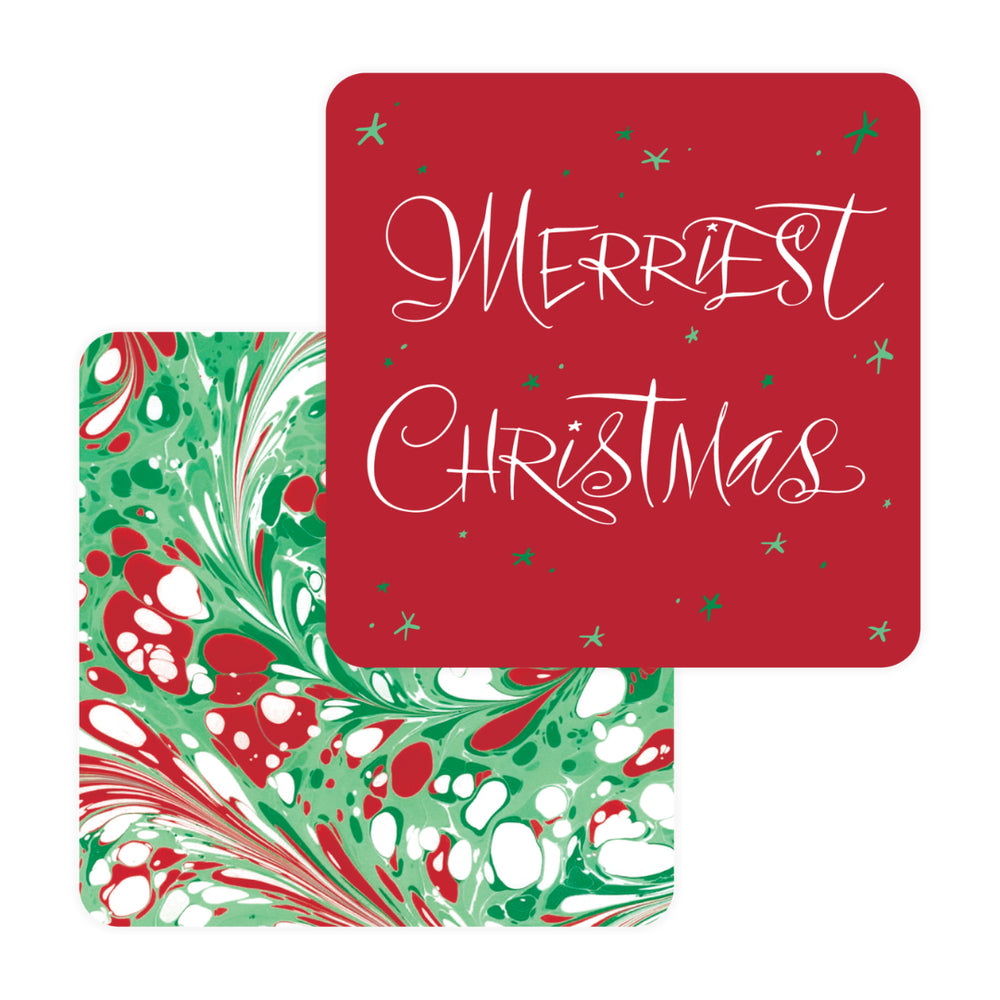 Marble "Merriest Christmas" Coasters | Rawson Collective