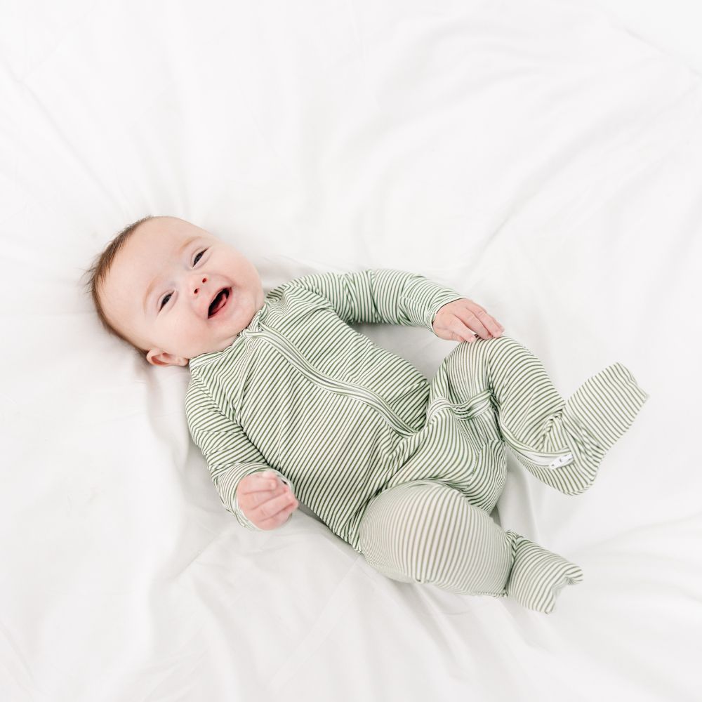 Evergreen Stripe Bamboo Sleeper | Motette