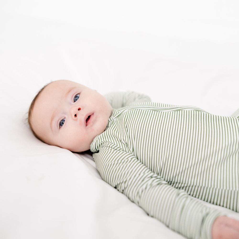 Evergreen Stripe Bamboo Sleeper | Motette
