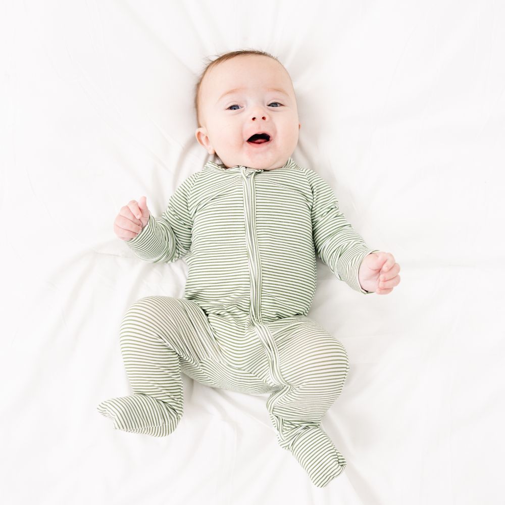 Evergreen Stripe Bamboo Sleeper | Motette
