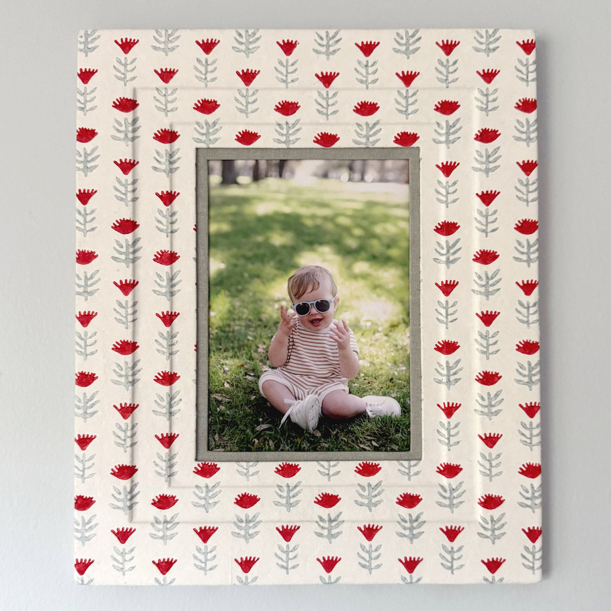 5x7 Block Printed Frame in Claire Poppy | Ceae Shop