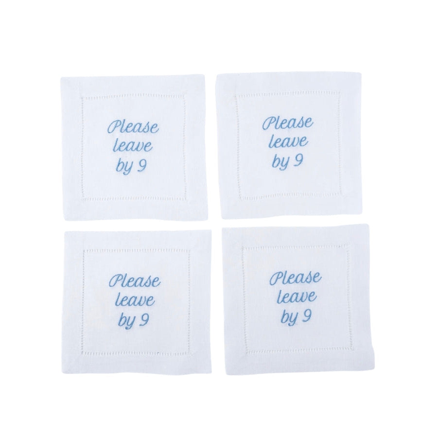 Please Leave By 9 Cocktail Napkin - Set of 4 | No Reservations