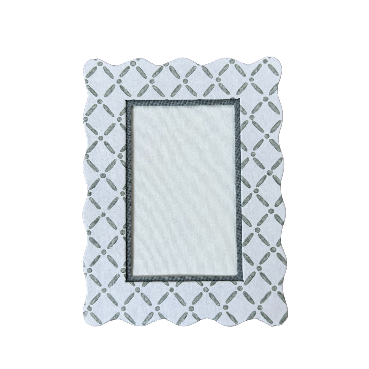 4x6 Block Printed Frame - Croix Green | Ceae Shop