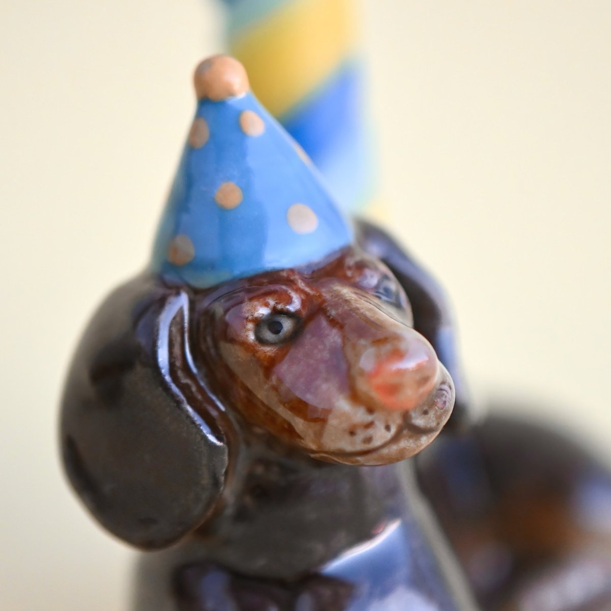 Dachshund Cake Topper | Porcelain Party Animal | Dog Candle Holder