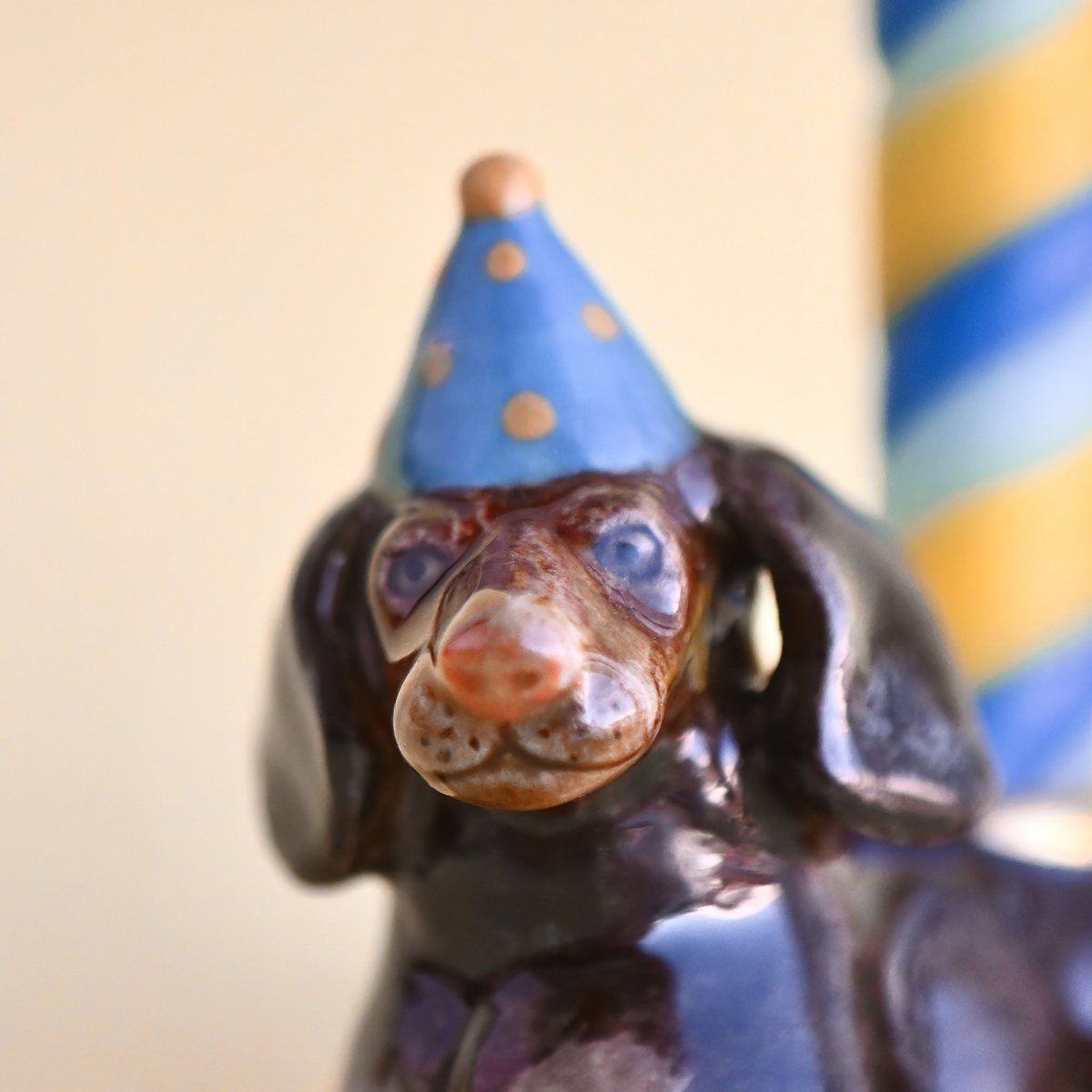 Dachshund Cake Topper | Porcelain Party Animal | Dog Candle Holder