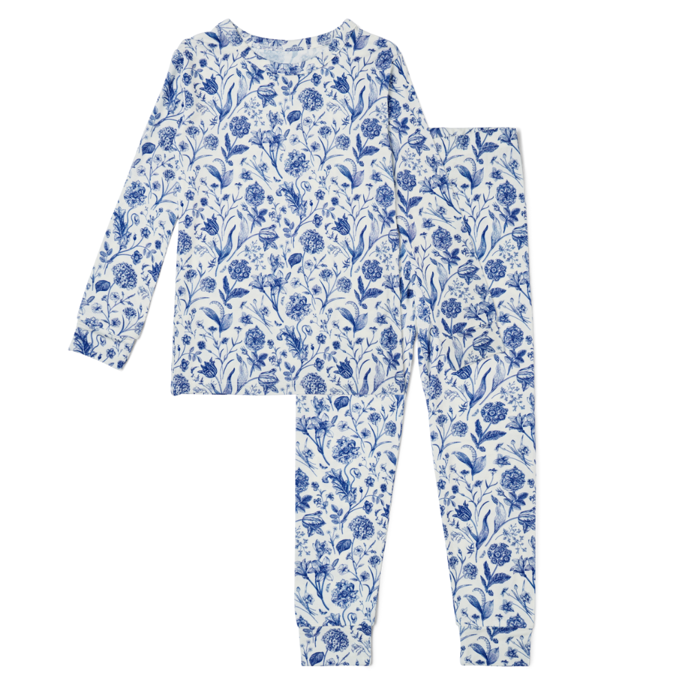 Porcelain Vine Bamboo Toddler Pajama Set  | Motette