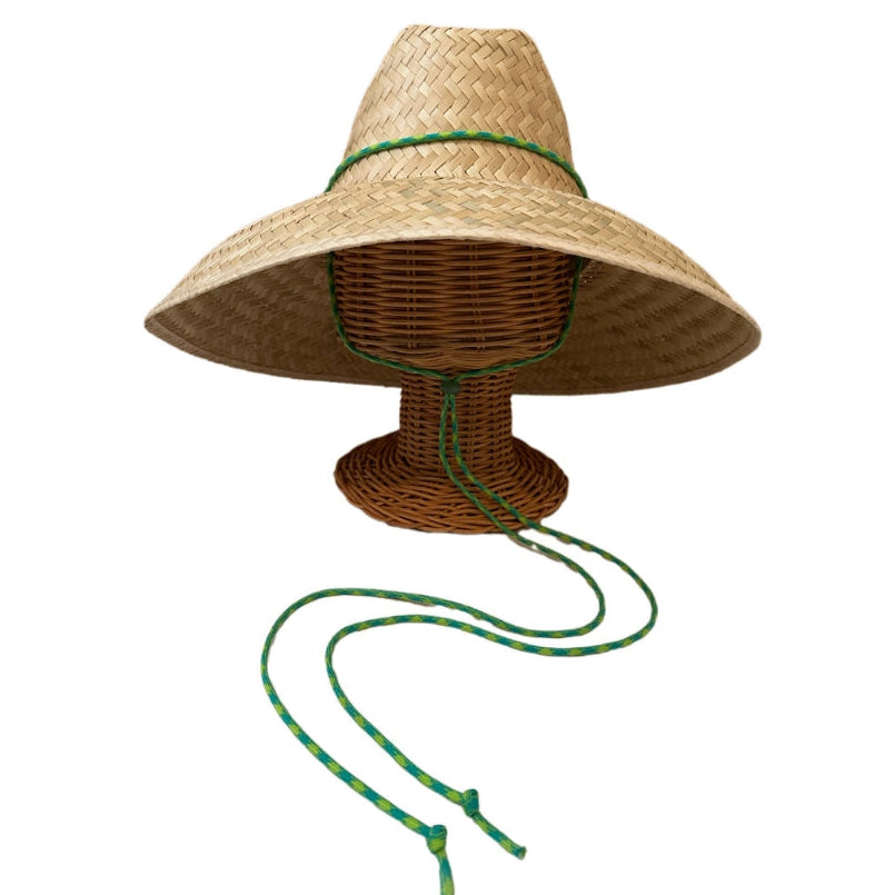 Begonia Sun Hat - Neon Green Lanyard with Jade Toggle | Sarah Bray Bermuda