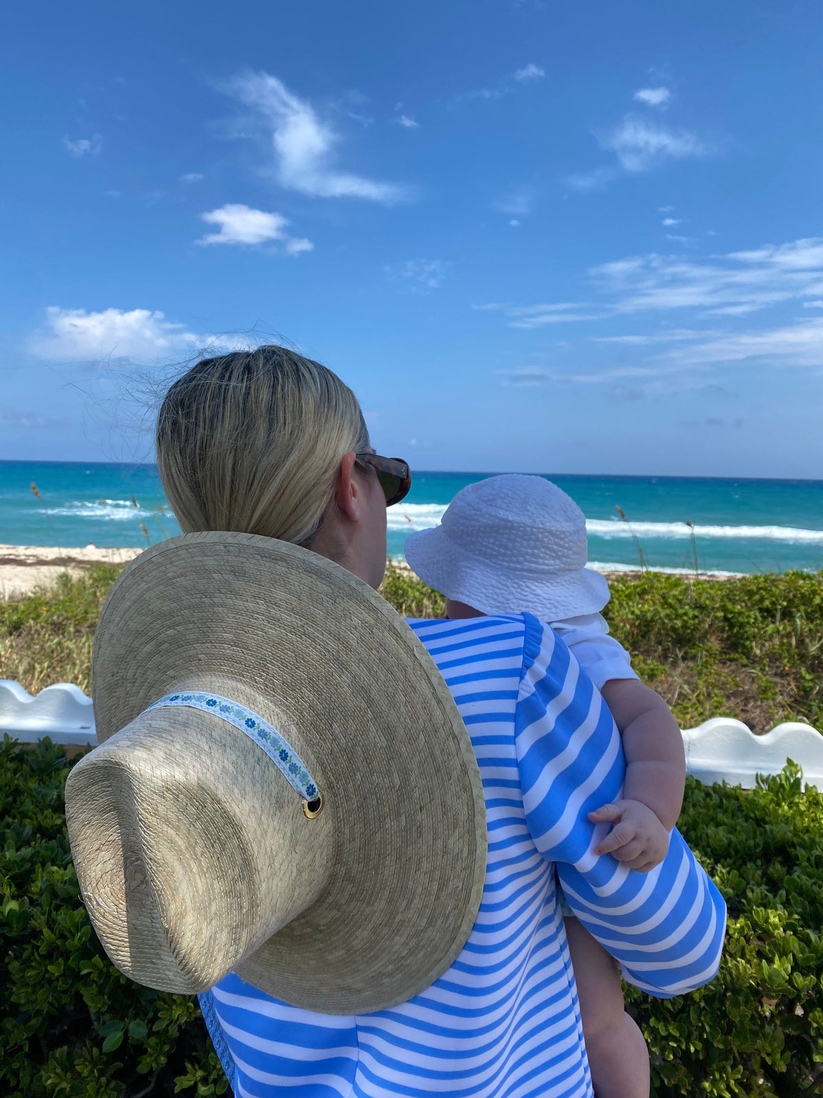 Hollyhock Sun Hat - Wide &amp; Short Rust/Burnt Orange Grosgrain Ribbon | Sarah Bray Bermuda