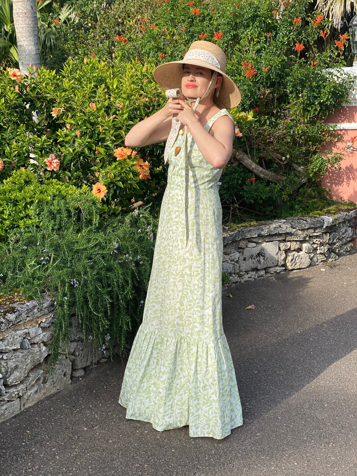 Wildflower Sun Hat - Masters Green Wide &amp; Short Grosgrain Ribbon | Sarah Bray Bermuda