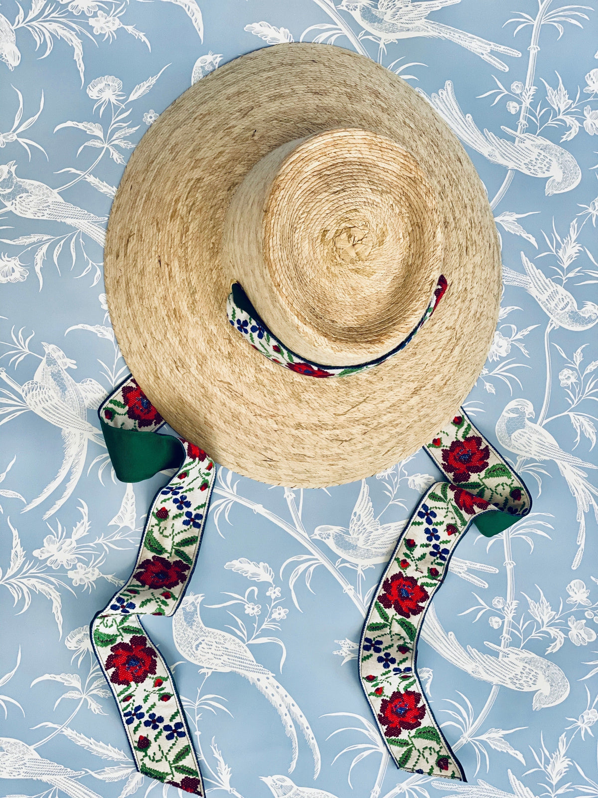Wildflower Sun Hat - Masters Green Wide &amp; Short Grosgrain Ribbon | Sarah Bray Bermuda