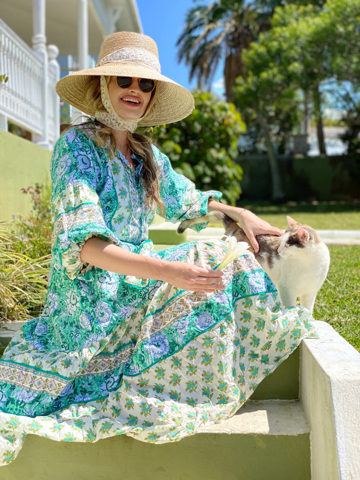 Wildflower Sun Hat - Masters Green Wide &amp; Short Grosgrain Ribbon | Sarah Bray Bermuda