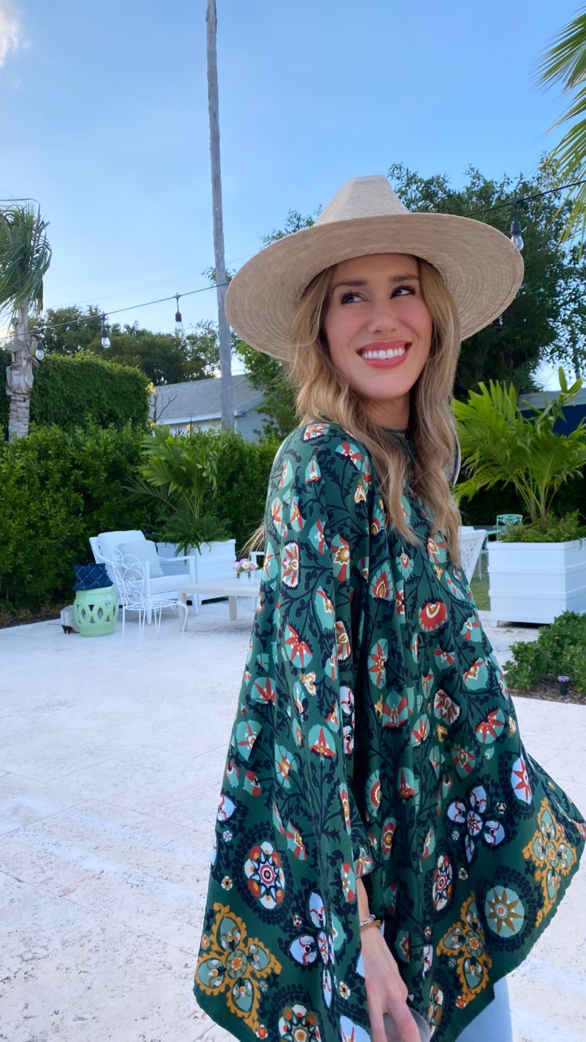 Zinnia Sun Hat - Wide &amp; Short French Blue Grosgrain Ribbon | Sarah Bray Bermuda
