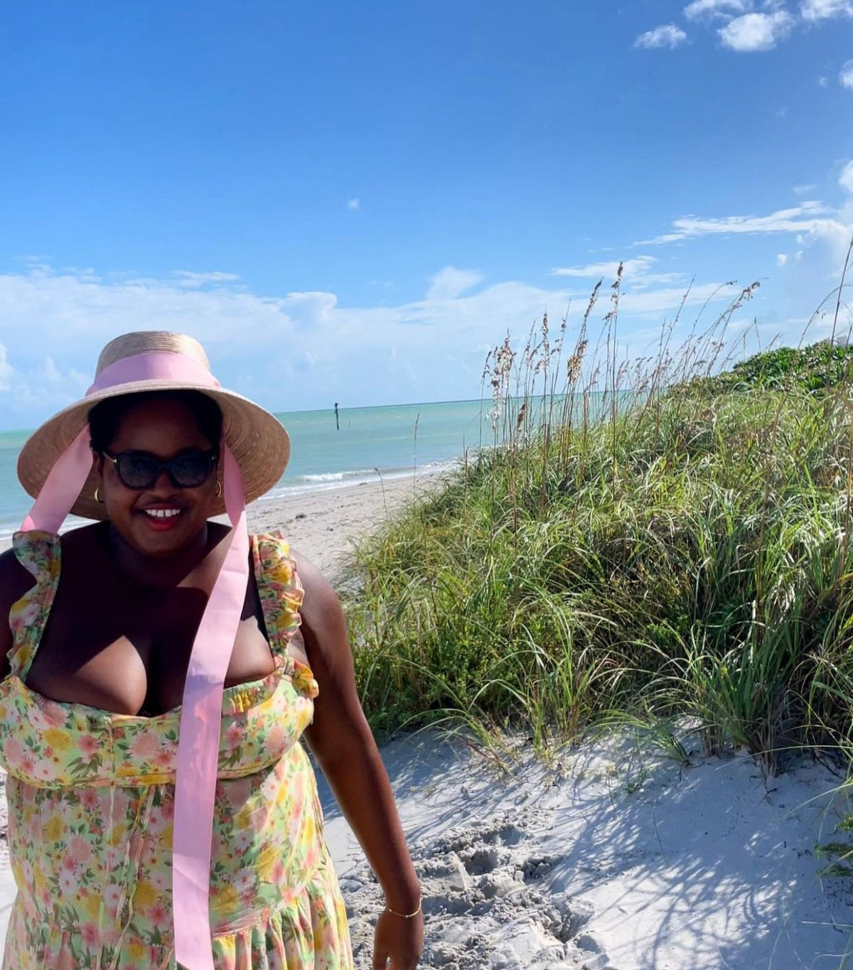 Wildflower Sun Hat - Masters Green Wide &amp; Short Grosgrain Ribbon | Sarah Bray Bermuda