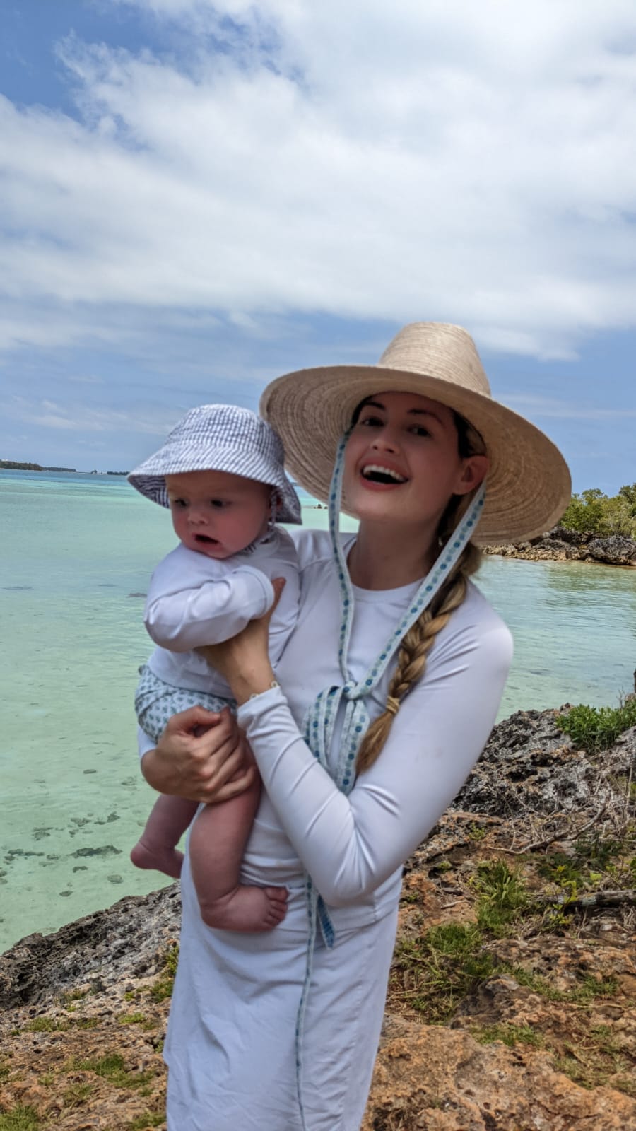 Hollyhock Sun Hat - White Long Grosgrain Ribbon
