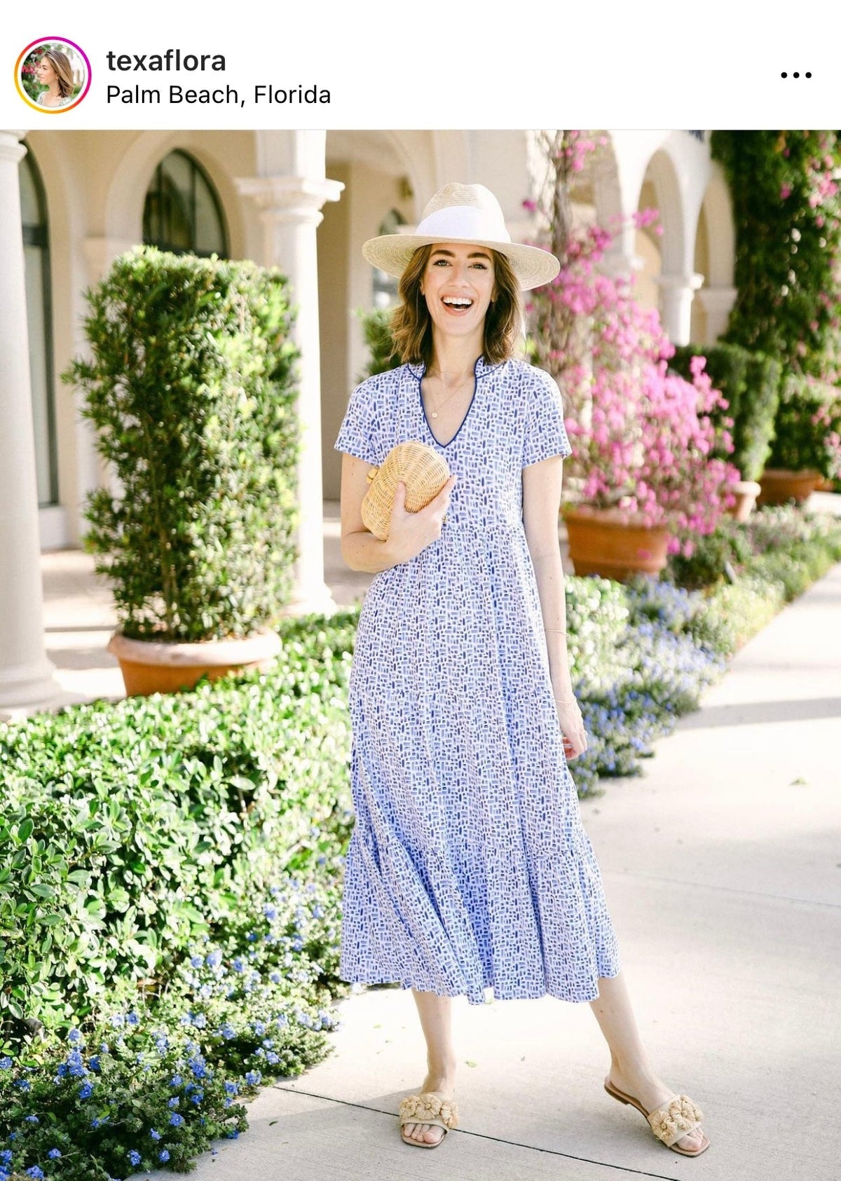 Zinnia Sun Hat - Wide &amp; Short French Blue Grosgrain Ribbon | Sarah Bray Bermuda