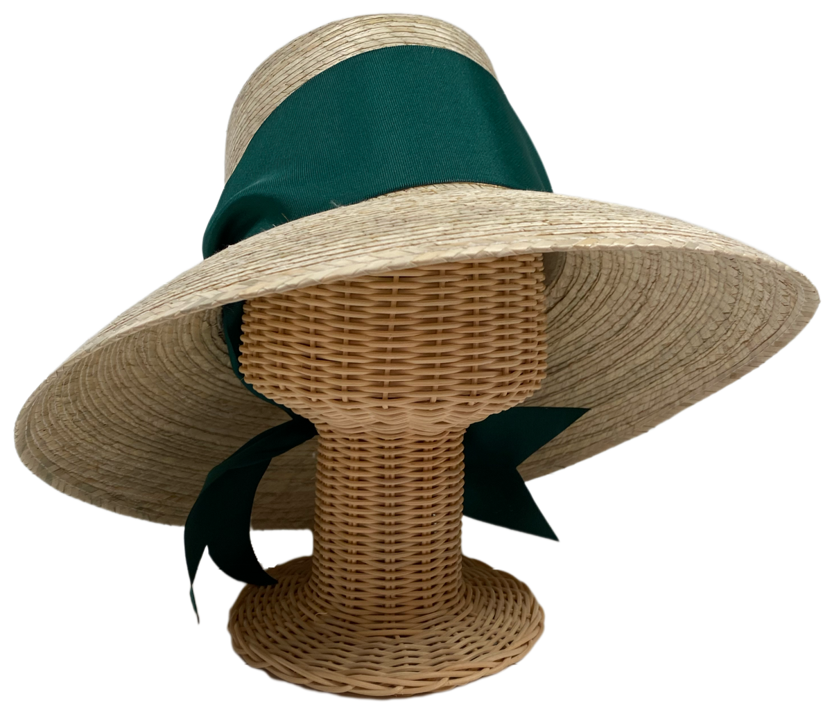 Wildflower Sun Hat - Masters Green Wide &amp; Short Grosgrain Ribbon | Sarah Bray Bermuda