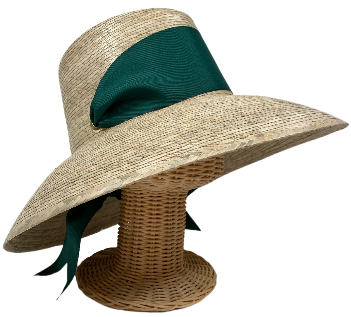 Wildflower Sun Hat - Masters Green Wide &amp; Short Grosgrain Ribbon | Sarah Bray Bermuda