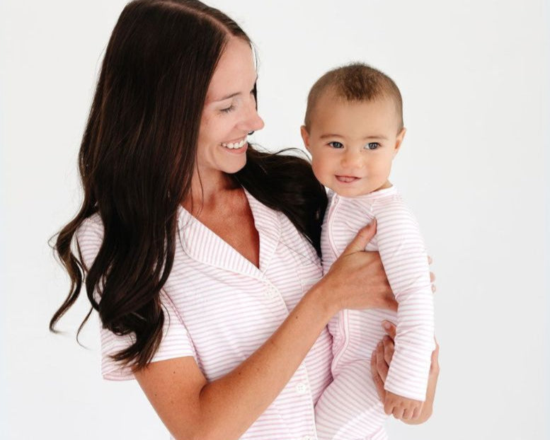 Ballet Stripe Short Sleeve & Shorts Bamboo Women's Pajama Set