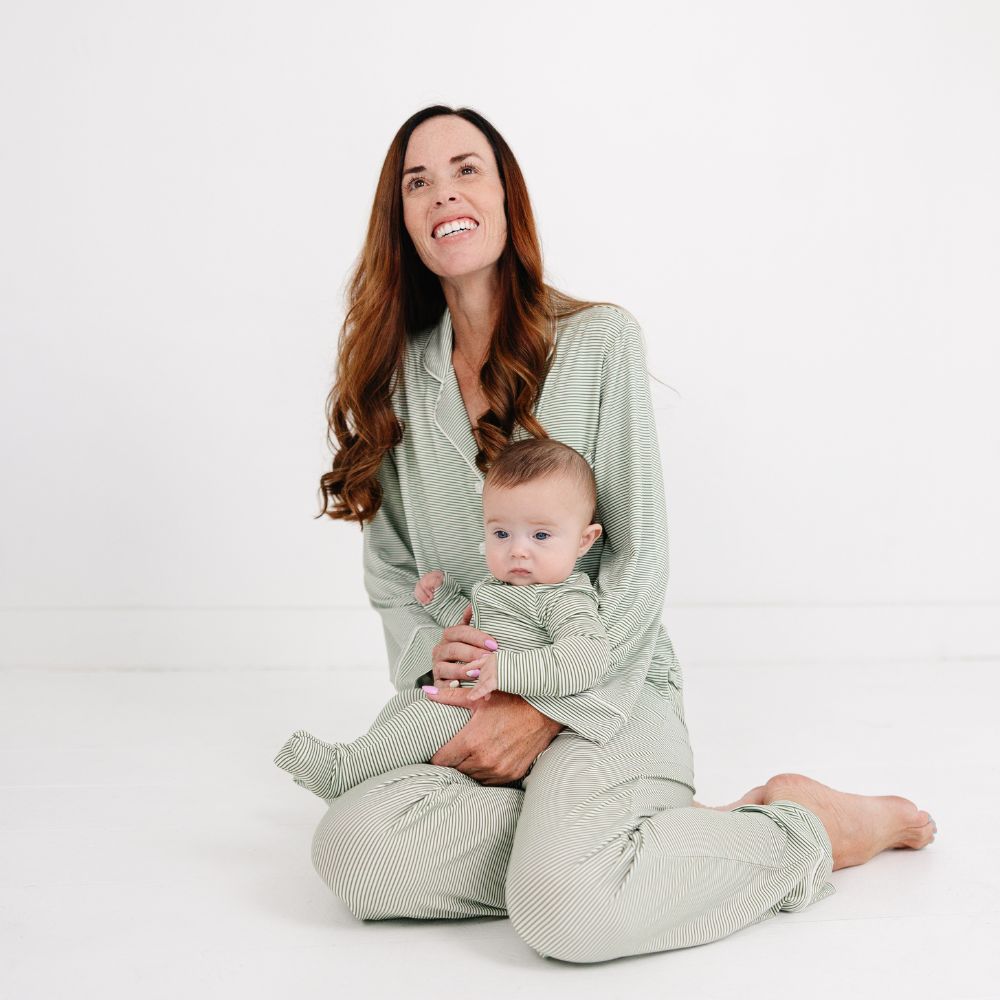 Evergreen Stripe Bamboo Sleeper | Motette