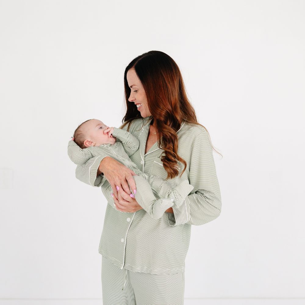 Evergreen Stripe Bamboo Sleeper | Motette