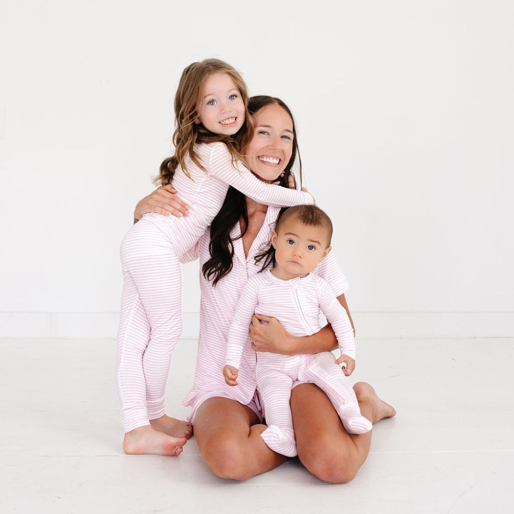 Ballet Stripe Short Sleeve & Shorts Bamboo Women's Pajama Set