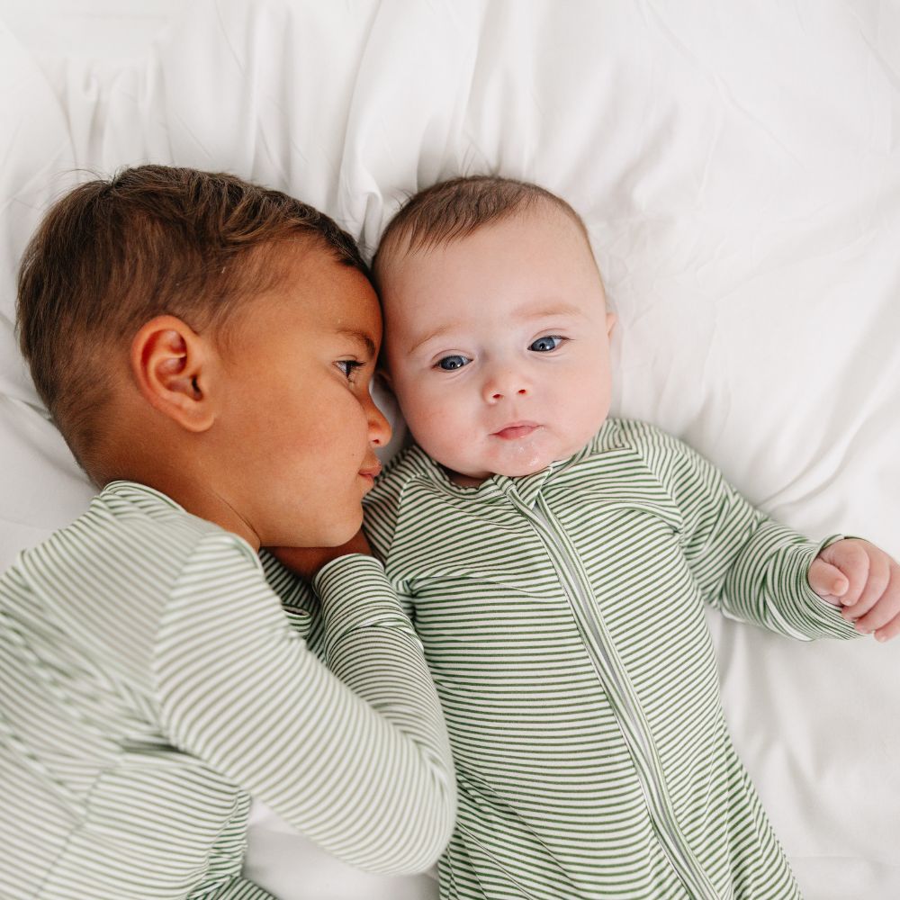 Evergreen Stripe Bamboo Kids Pajama Set | Motette