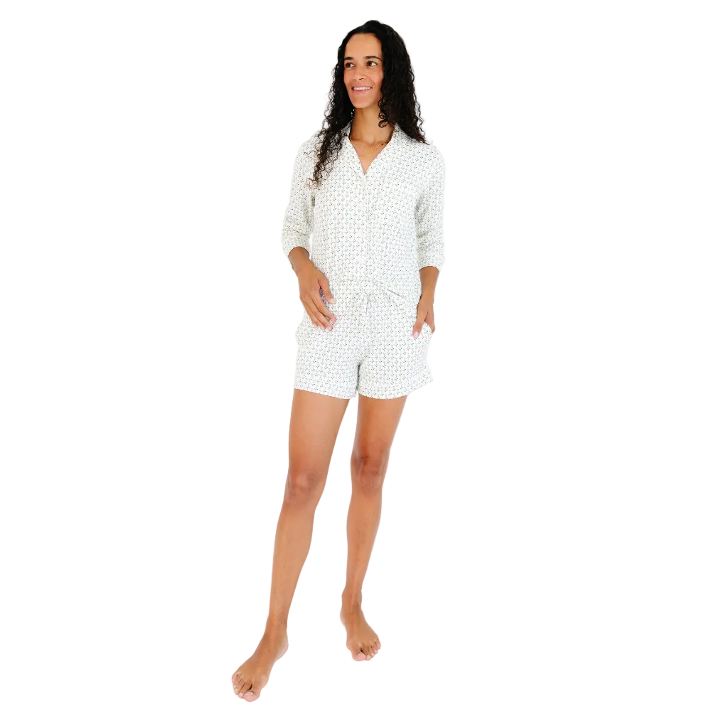 Lavender Lane Long Sleeve & Shorts Bamboo Women's Pajama Set