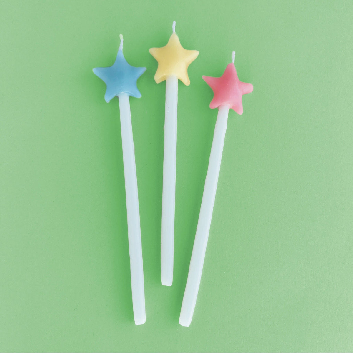 Muti-Colored Star Shaped Birthday Candle Set (x3)