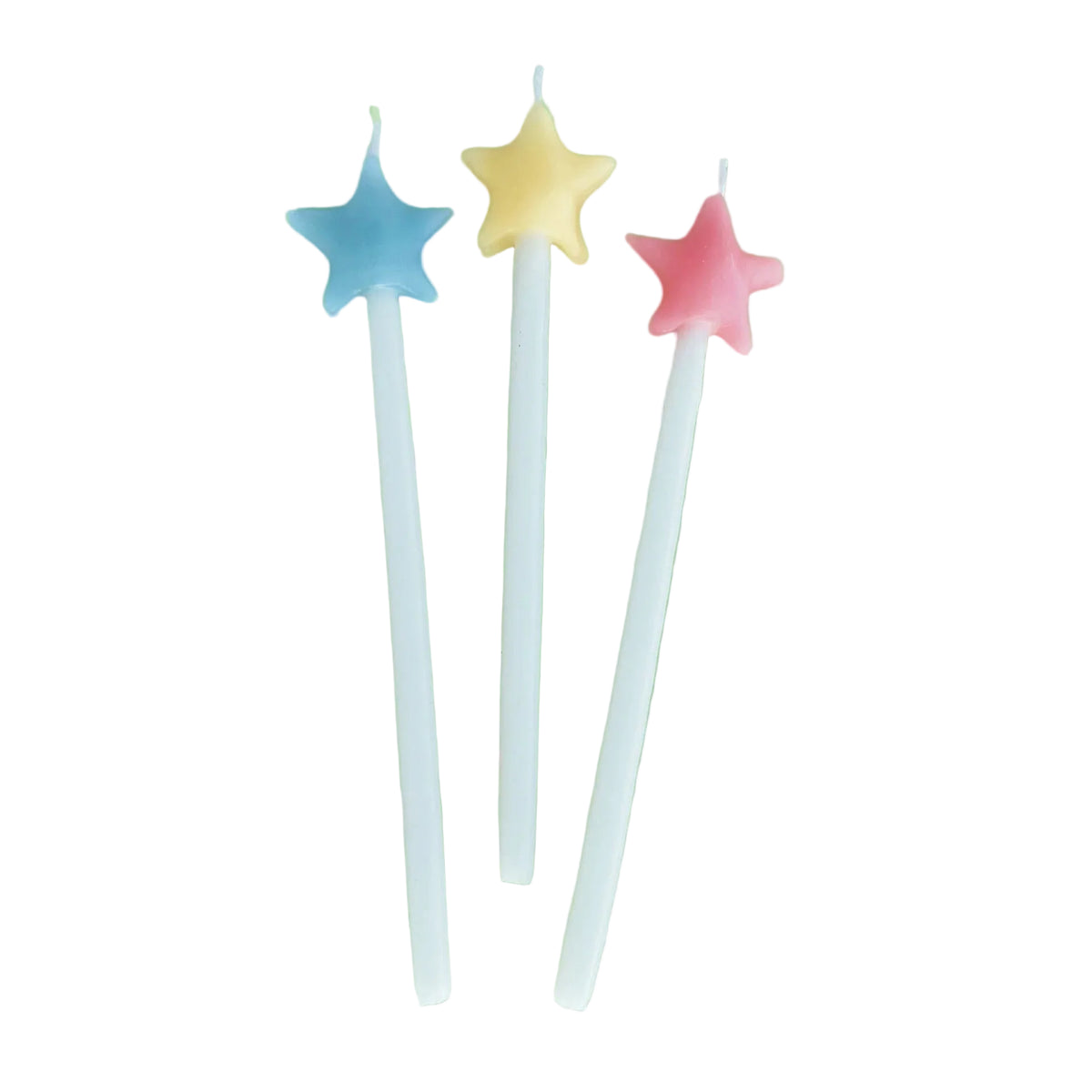 Muti-Colored Star Shaped Birthday Candle Set (x3)