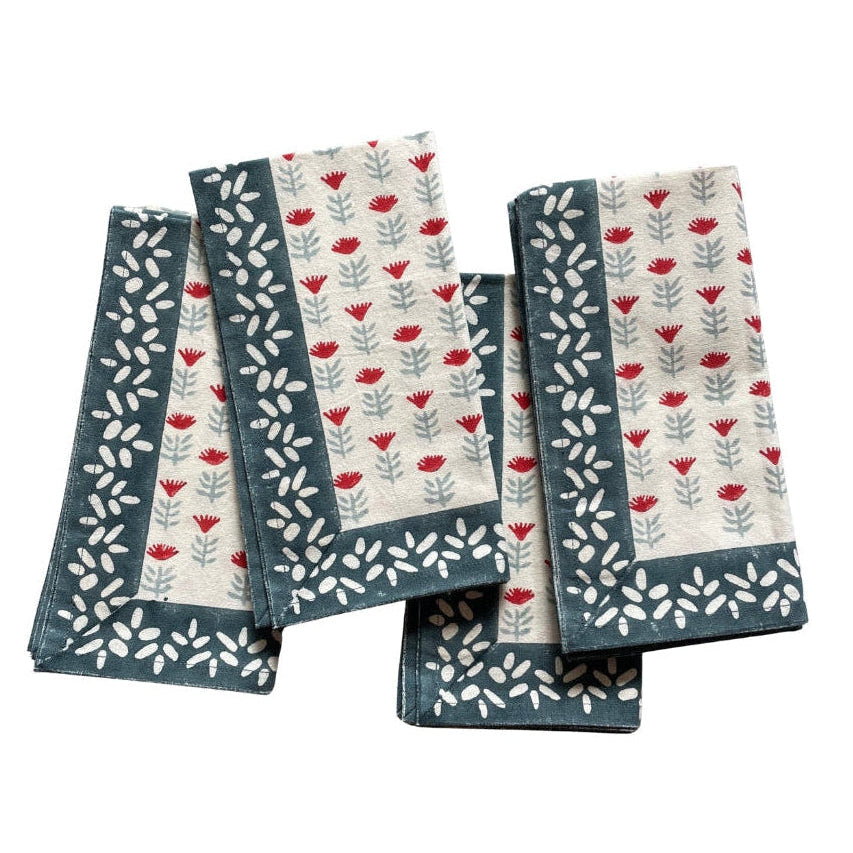 Claire Dinner Napkin in Poppy - Set of 4 | Ceae Shop