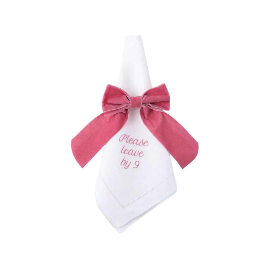 Please Leave by 9 Dinner Napkins - Set of 12 | No Reservations