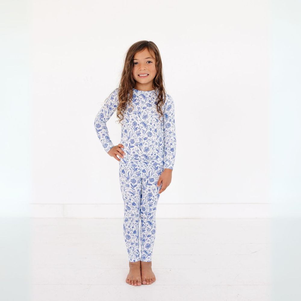 Porcelain Vine Bamboo Toddler Pajama Set  | Motette