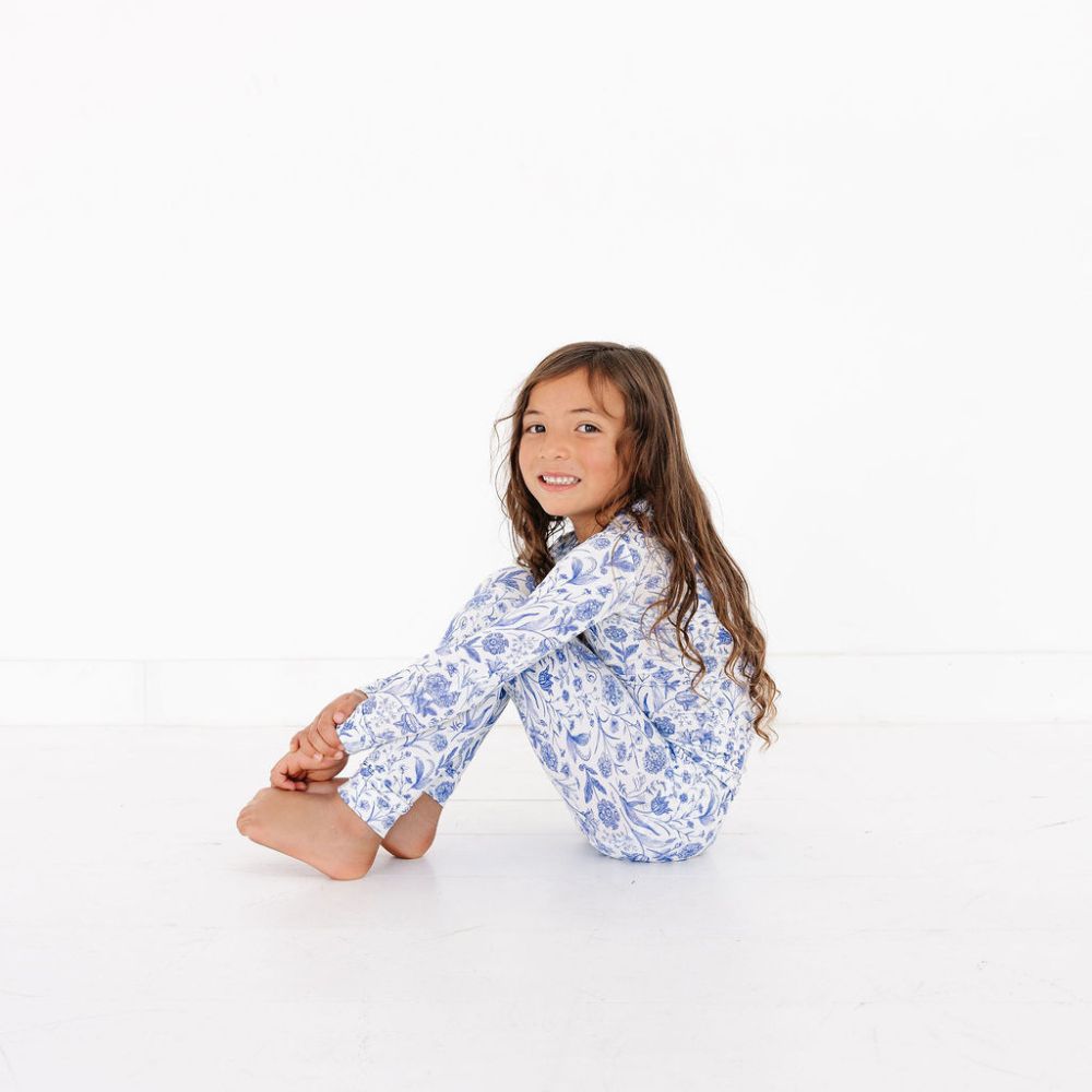Porcelain Vine Bamboo Toddler Pajama Set  | Motette
