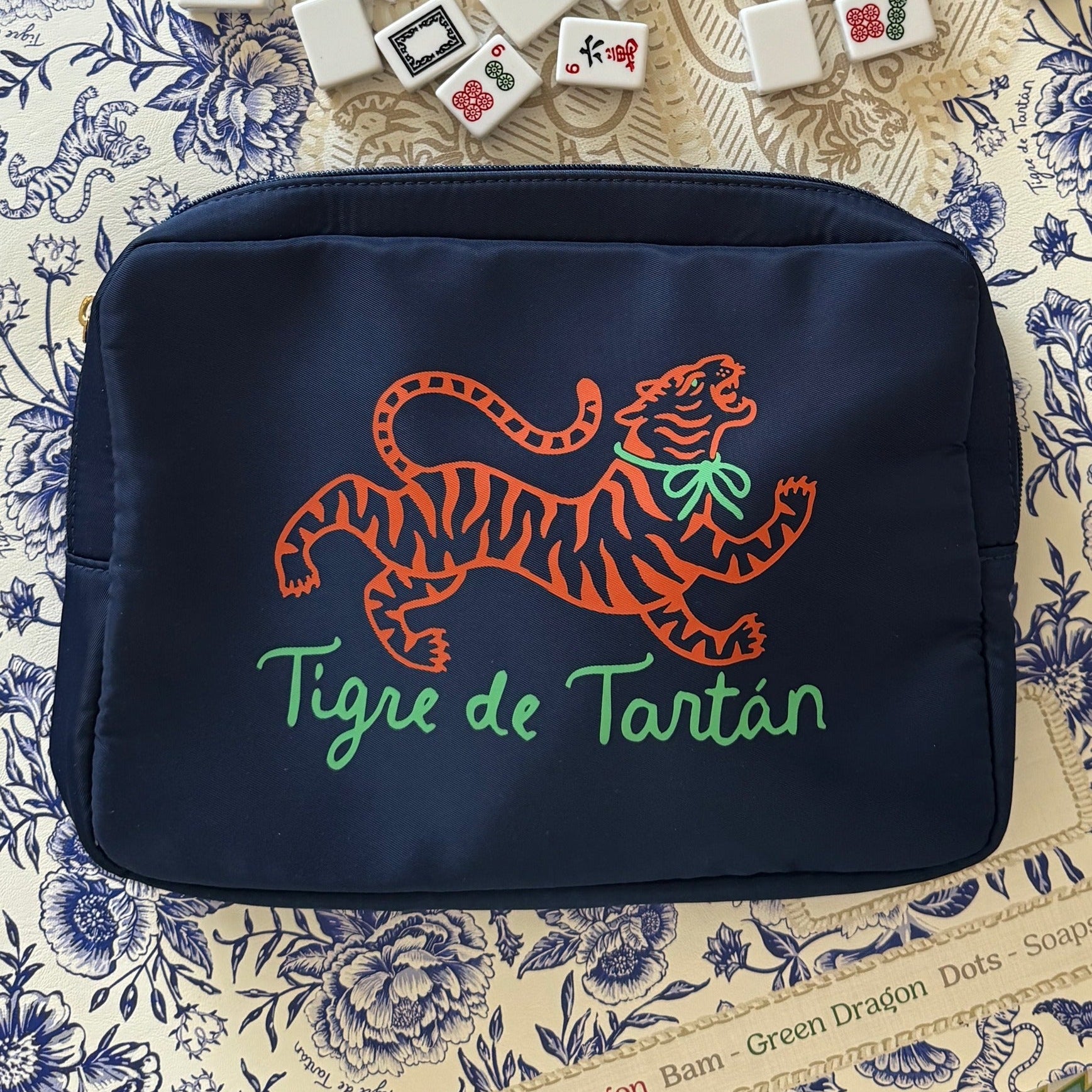 Tigre de Tartan mahjong pouch