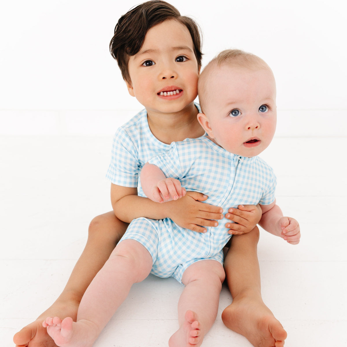 Harbor Gingham Short Sleeve &amp; Shorts Bamboo Toddler Pajama Set
